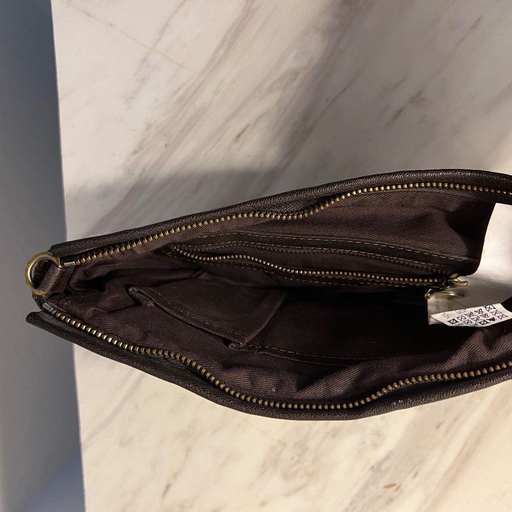 Zara Leather with Brass/gold chain detail bag - Picture 3 of 4